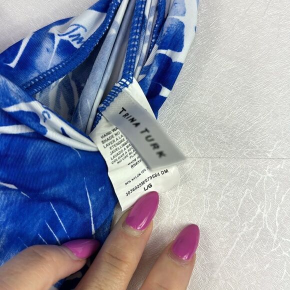 Trina Turk Basque One Shoulder Swim Cover Up Beach Dress L - Picture 5 of 5